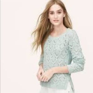 Loft pale blue open weave sweater